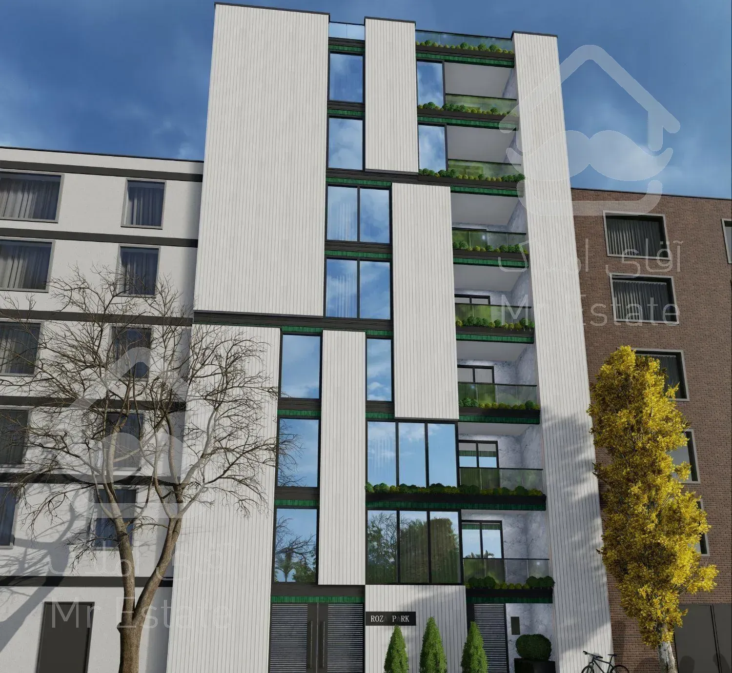 طراحی نما و محوطه باغ ویلا روف گاردن و حیاط