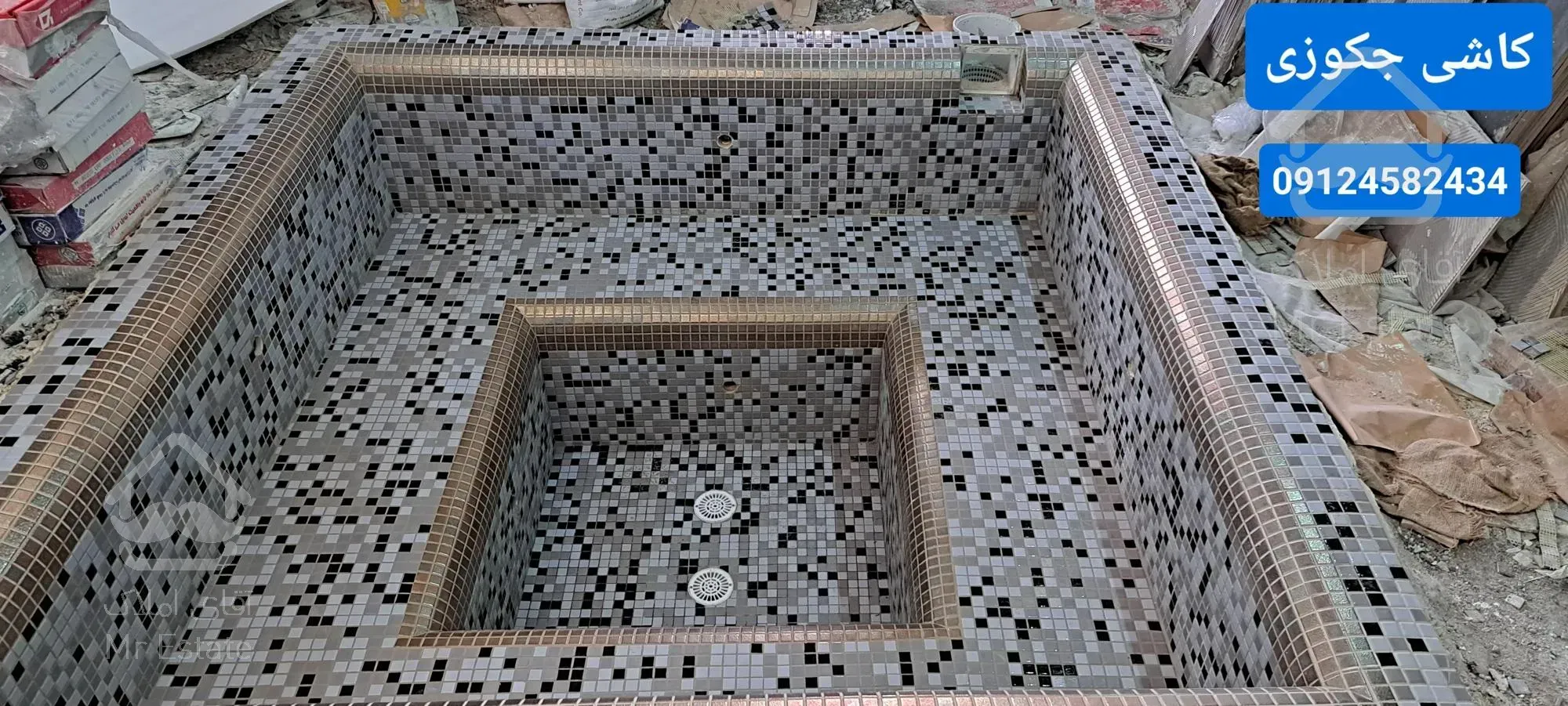 کاشی کاری ،سرامیک کاری استخر جکوزی