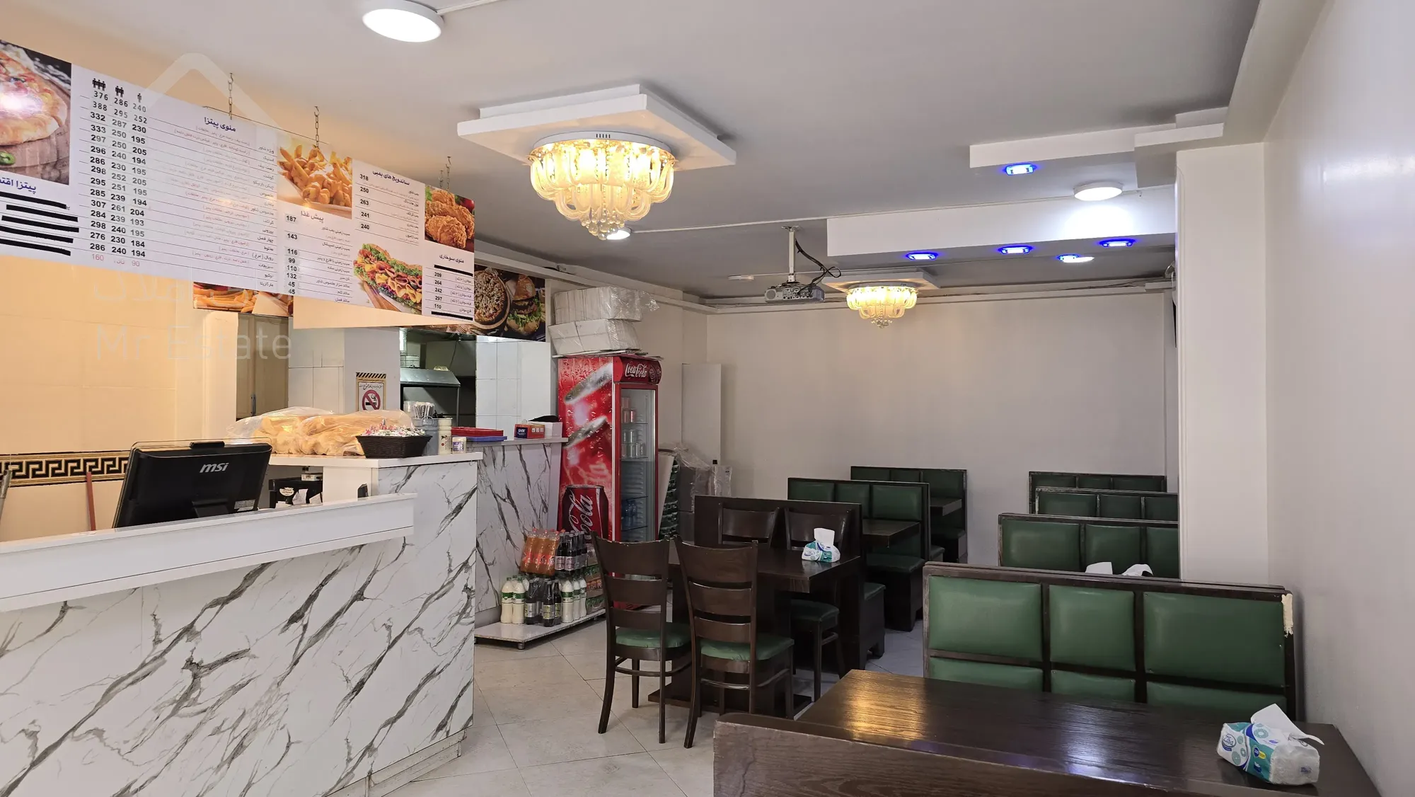 ۷۲ متر مغازه با لوازم جهت فست فود