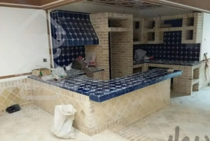 اجرای نماسنتی وکلاسیک آشپزخانه سنتی و خونه باغ