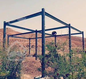 جوشکاری اسکلت شیروانی درب ریلی مدرن خرچنگی