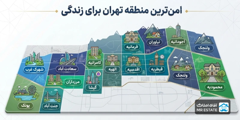 امن ترین منطقه تهران برای زندگی