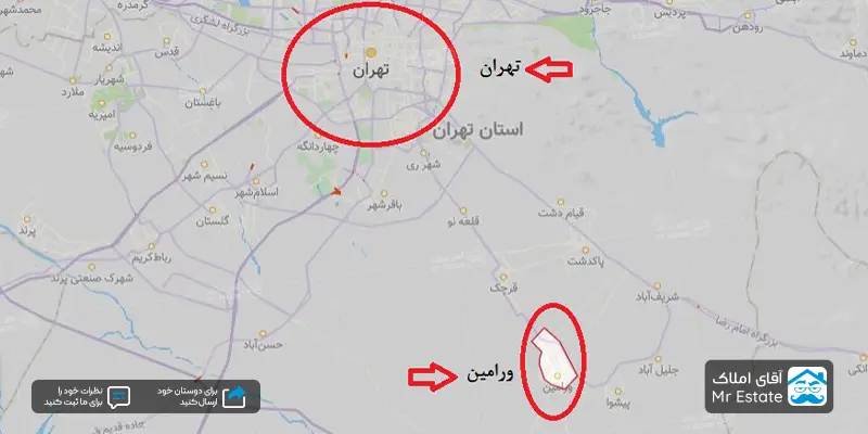 نقشه شهر ورامین